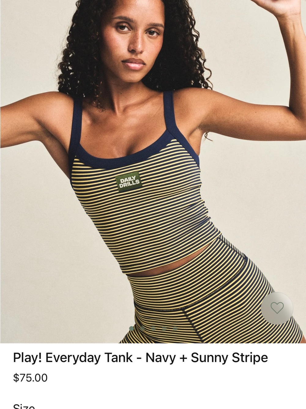 Daily Drills Navy & Yellow Striped Women's Swim Tank